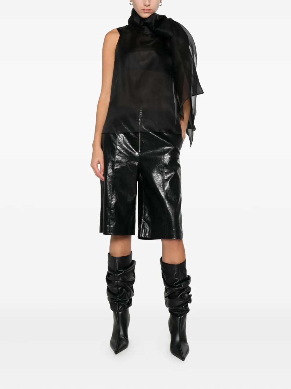 LITA COUTURE Blouse met strikdetail - Zwart
