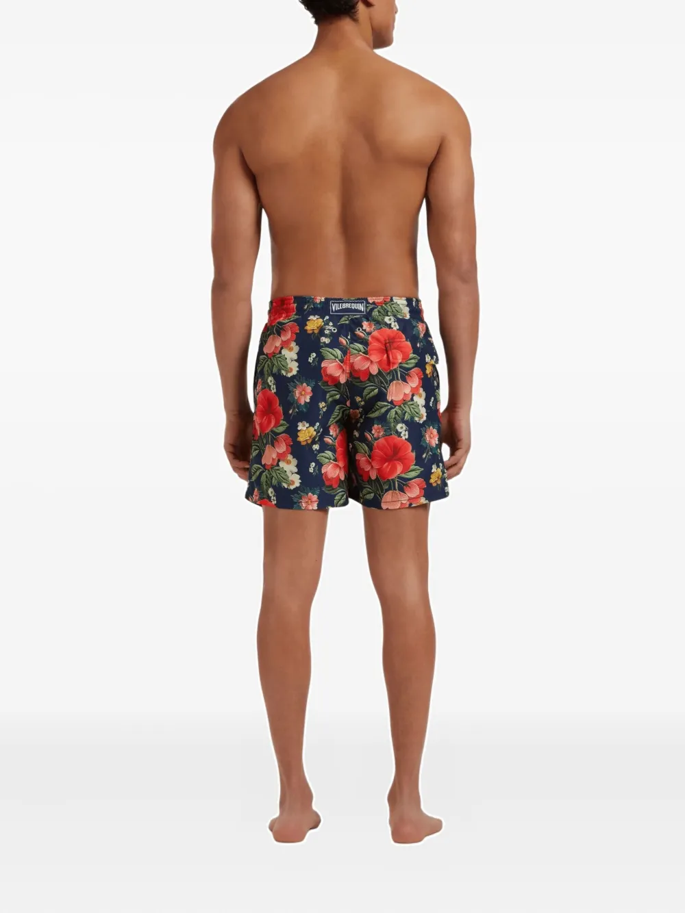 Vilebrequin Zwembroek met elastische tailleband en bloemenprint Blauw
