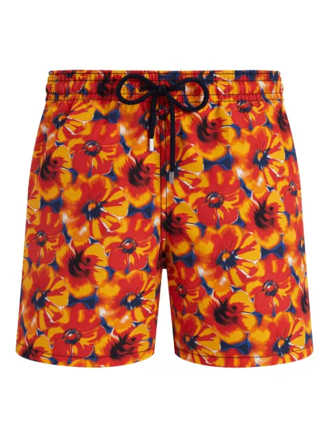 Vilebrequin shorts de playa con cordones y estampado floral