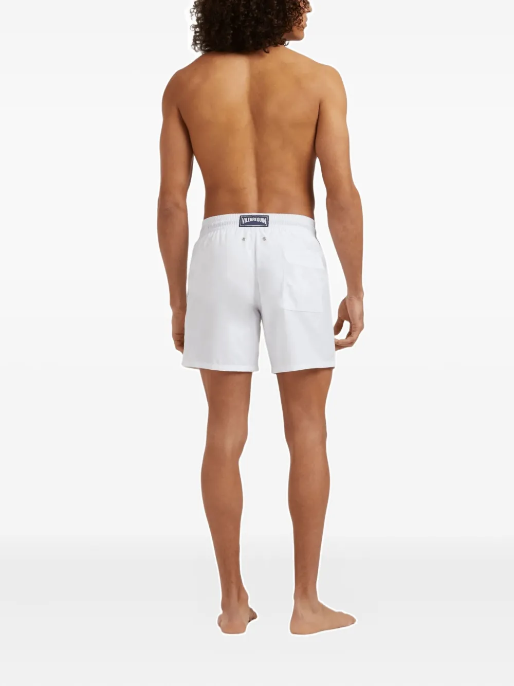 Vilebrequin Zwembroek met geborduurde walvis Wit