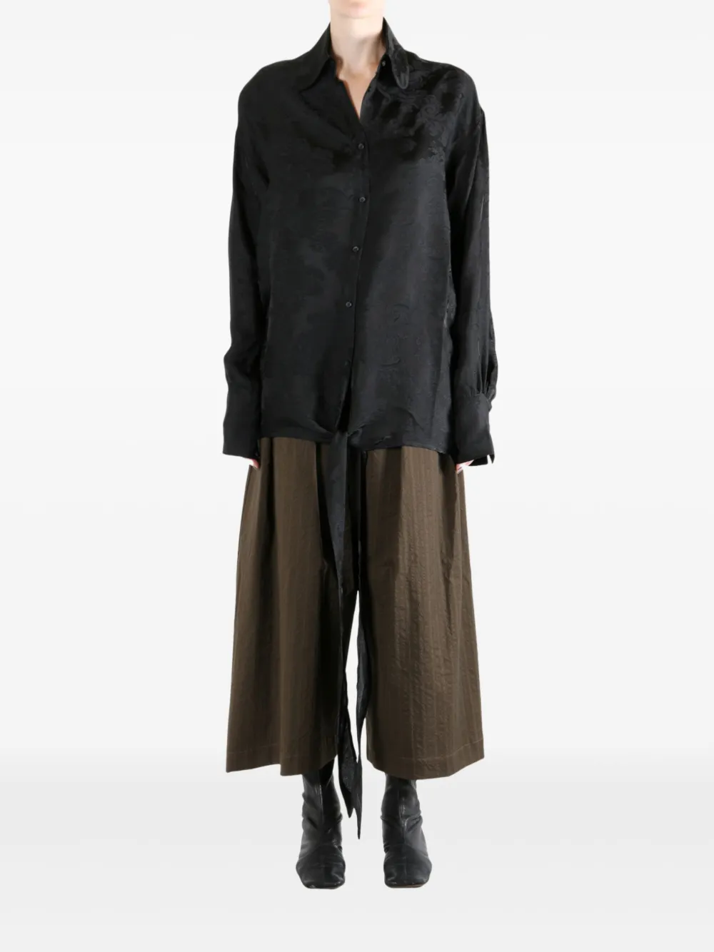 Uma Wang Blouse met jacquard - Zwart