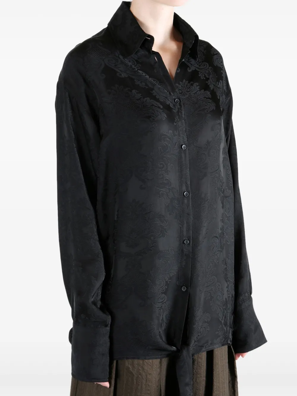 Uma Wang Blouse met jacquard Zwart