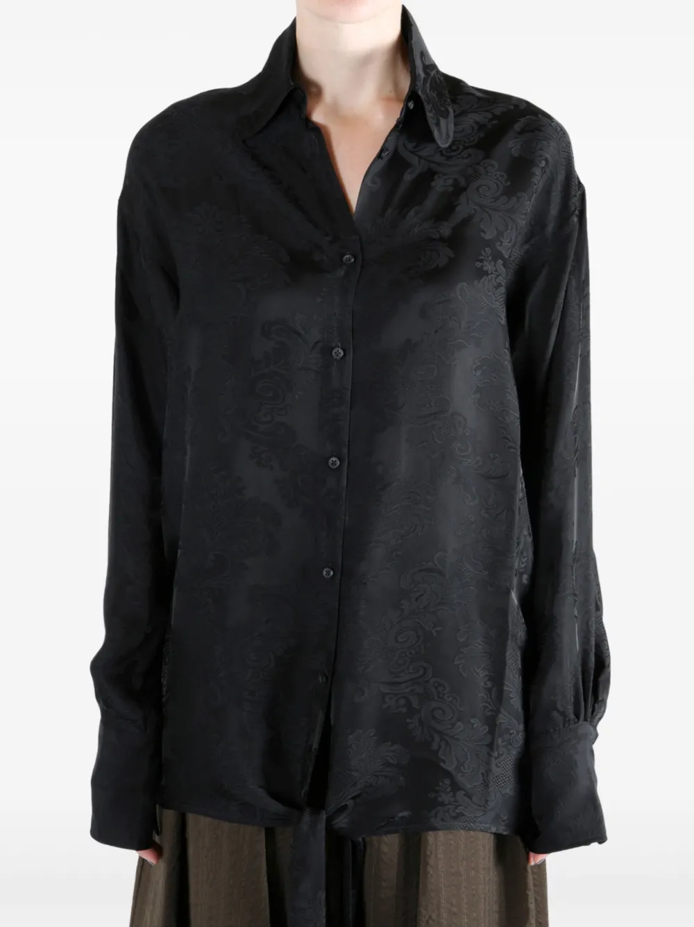 Uma Wang Blouse met jacquard Zwart