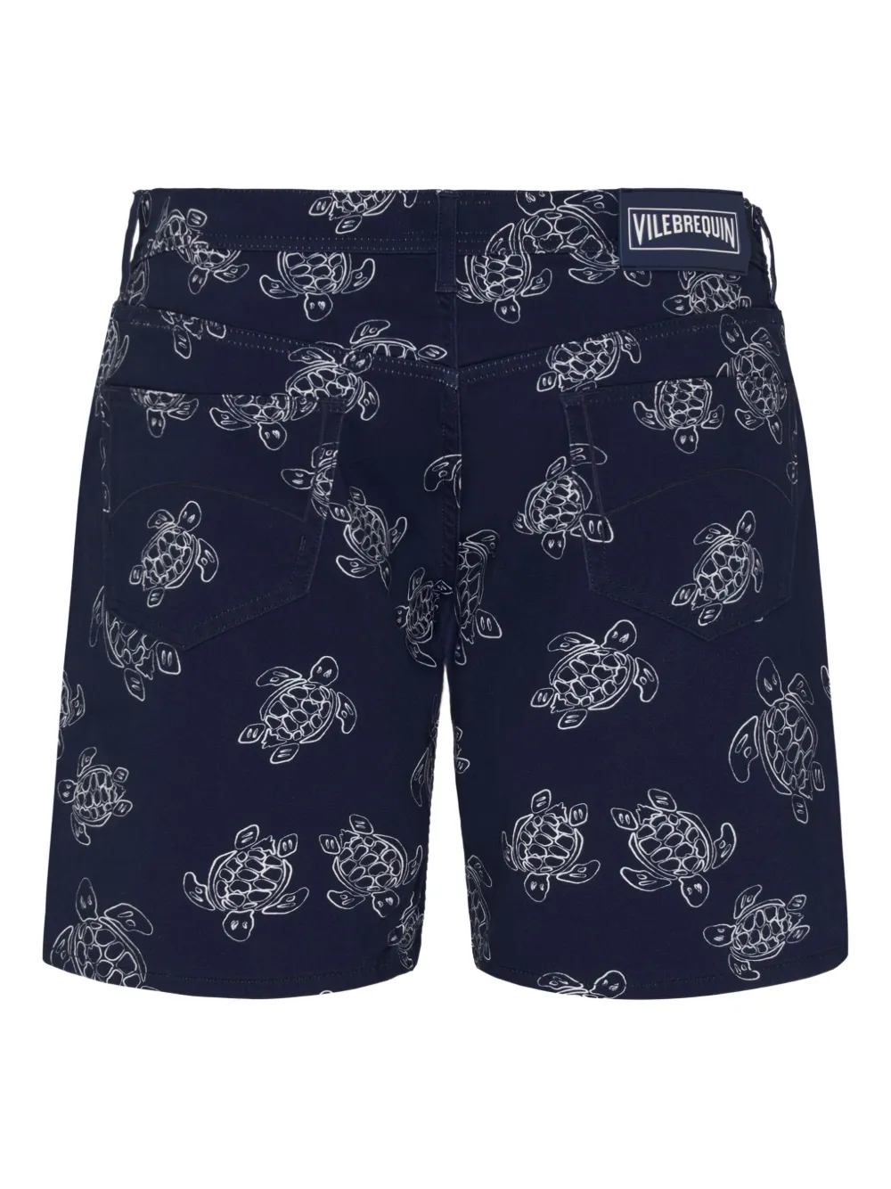 Vilebrequin Five-pocket Turtle-print Bermuda Shorts In Blue