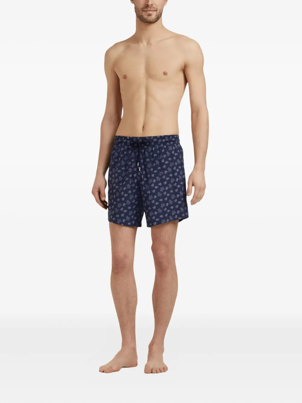  Vilebrequin Drawstring Turtle-print Swim Shorts - Blue 