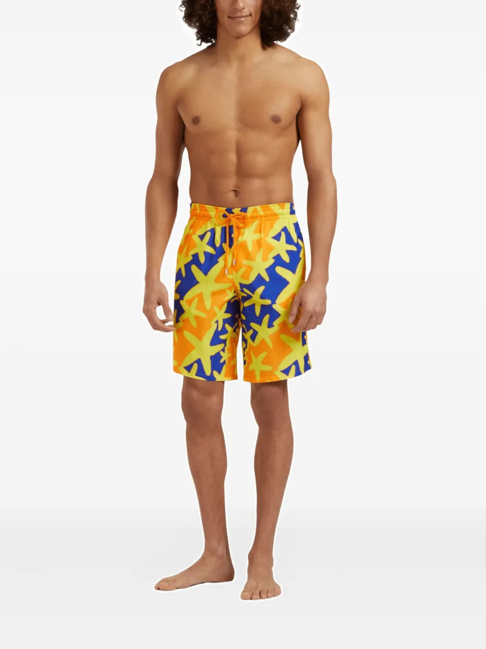 Vilebrequin Zwembroek met trekkoord en zeester Oranje