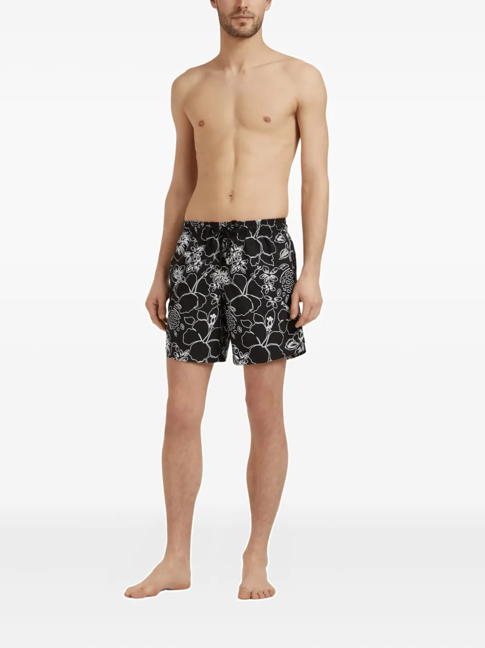 Vilebrequin Zwembroek met grafische print Zwart
