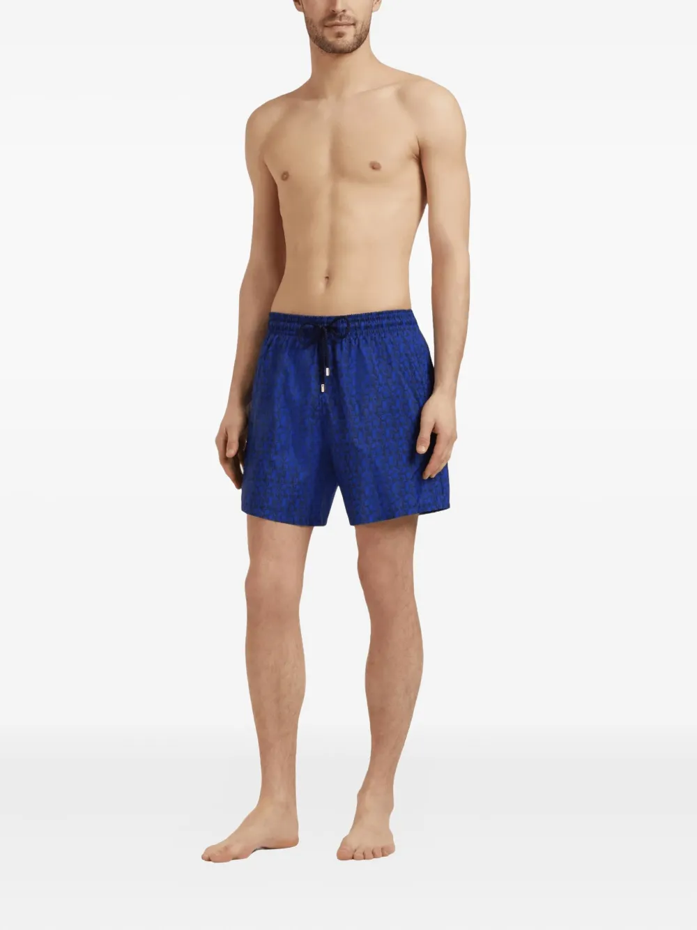 Vilebrequin Zwembroek met trekkoord en schildpadden Blauw