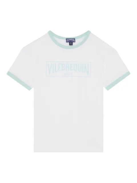 Vilebrequin Kids playera con logo estampado y ribete