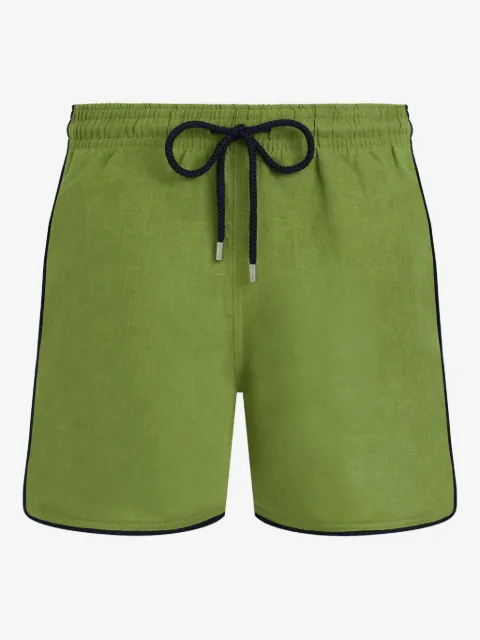 Vilebrequin drawstring piped linen swim shorts