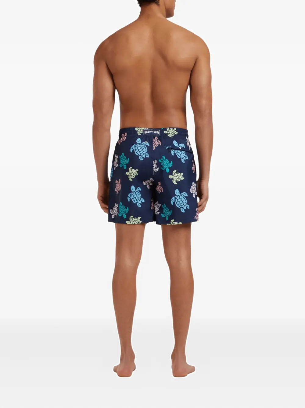 Vilebrequin Zwembroek met trekkoord en schildpad-print Blauw
