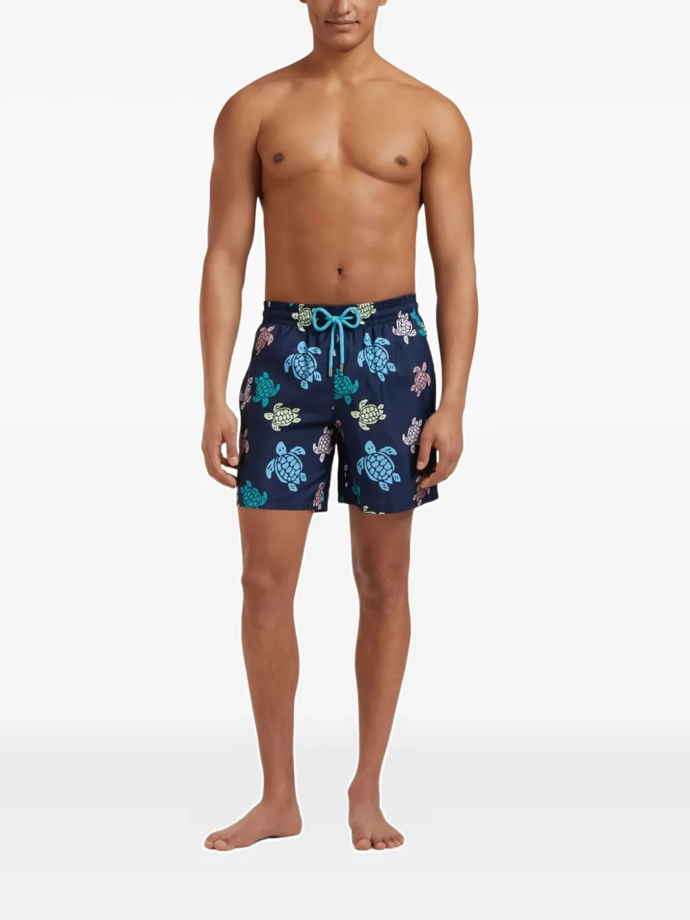 Vilebrequin Zwembroek met trekkoord en schildpad-print Blauw