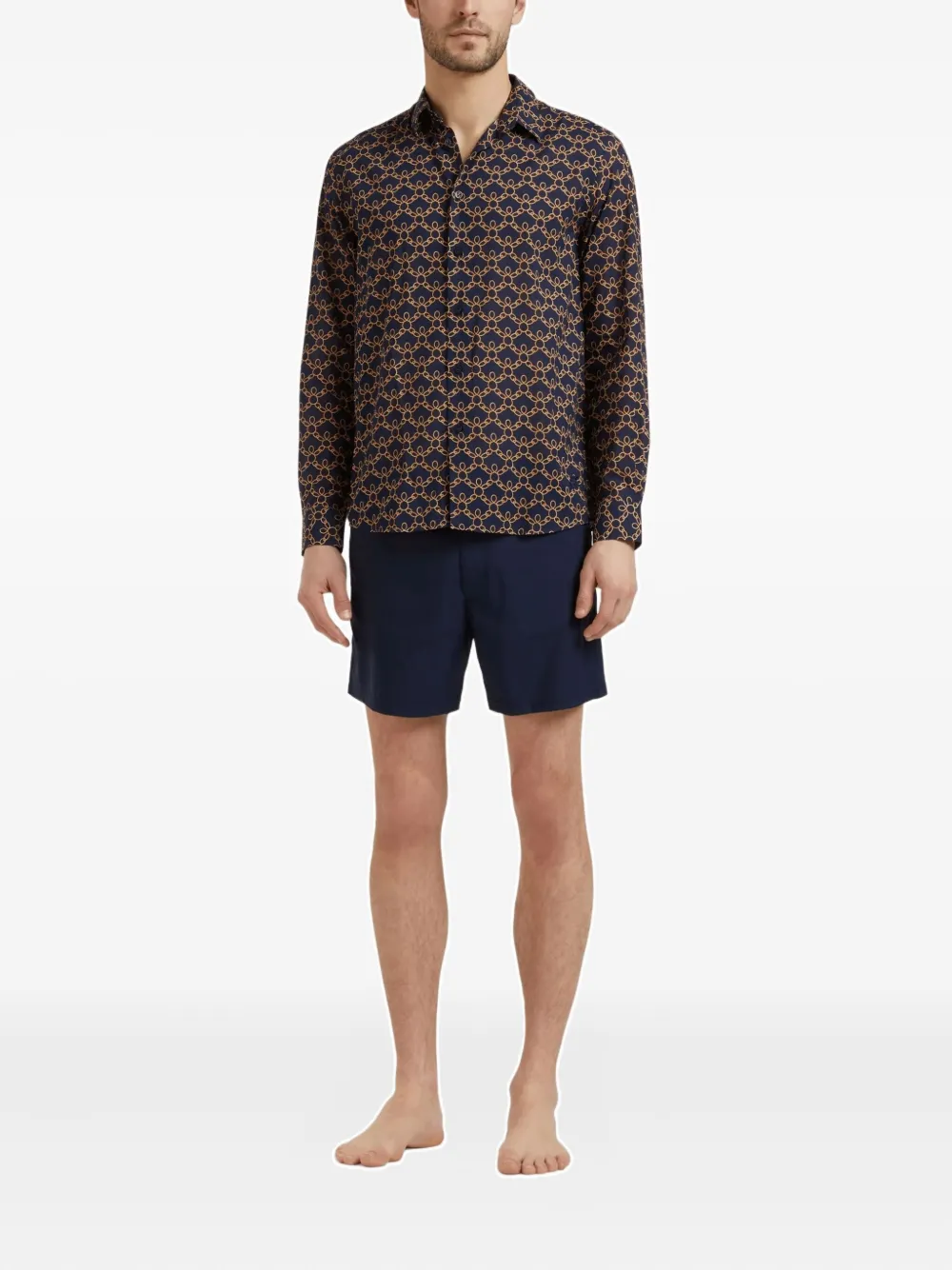 Vilebrequin Long-sleeve Turtle Shirt In Blue