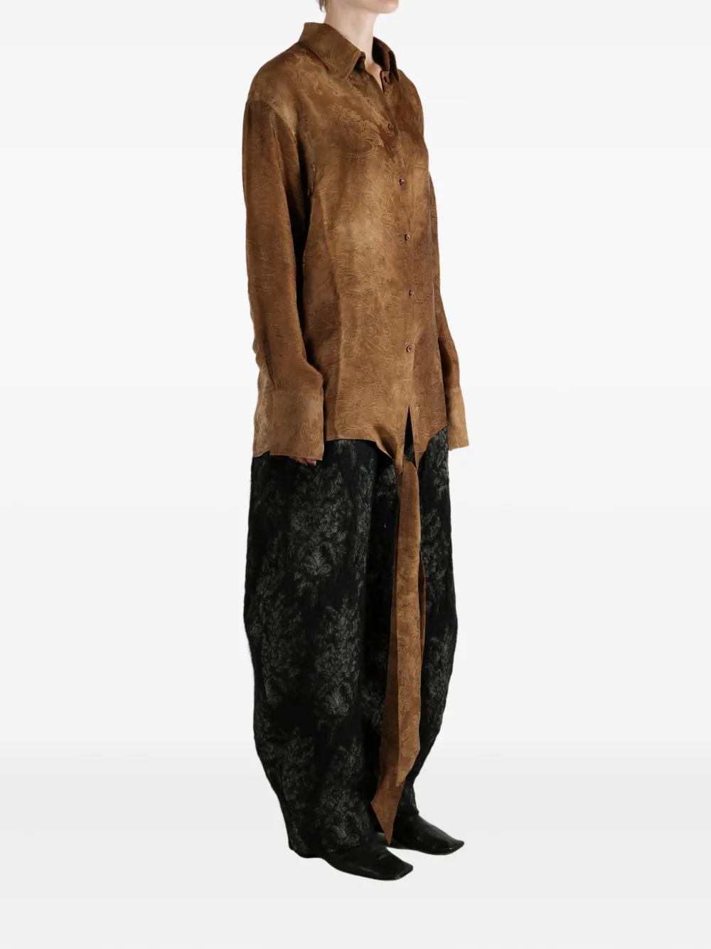 Uma Wang Blouse met gestrikt detail Bruin