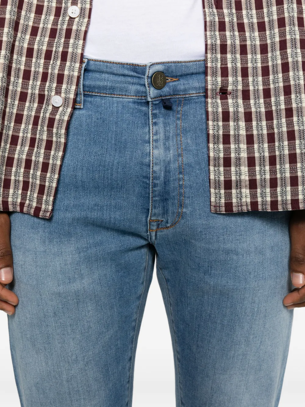 Incotex Broek met vijf zakken Blauw