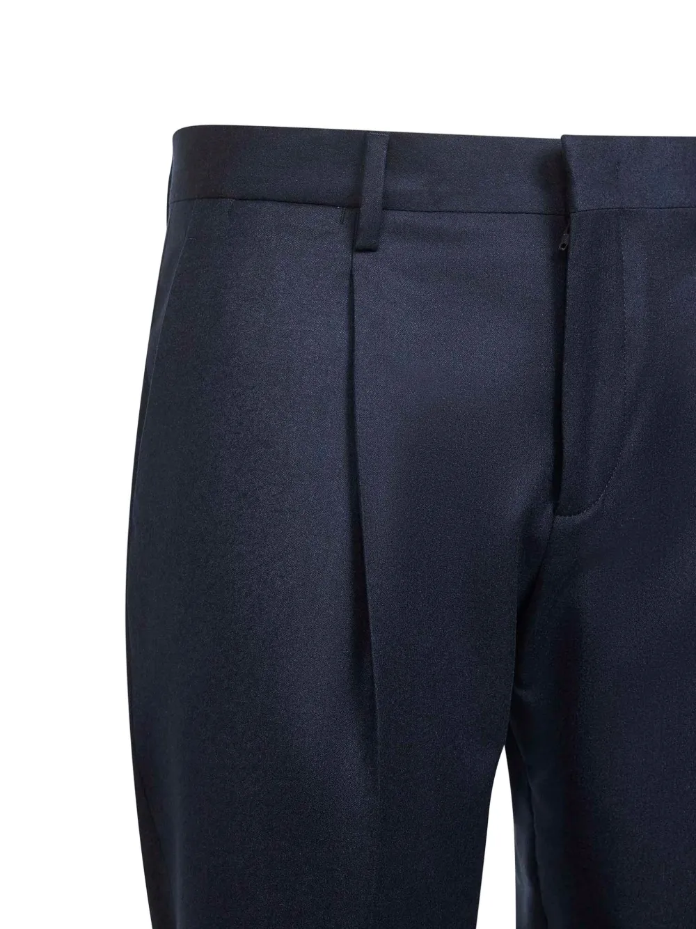 D4.0 Geplooide broek met omgeslagen pijpen Blauw