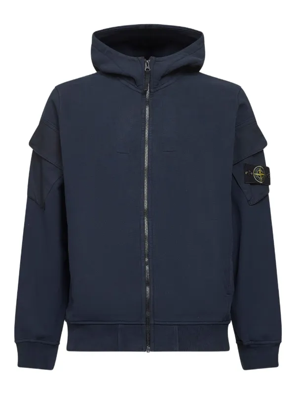 【美品】Stone  パーカー ネイビー Mサイズ Stone Island ジップアップ パーカー | ブルー | FARFETCH JP