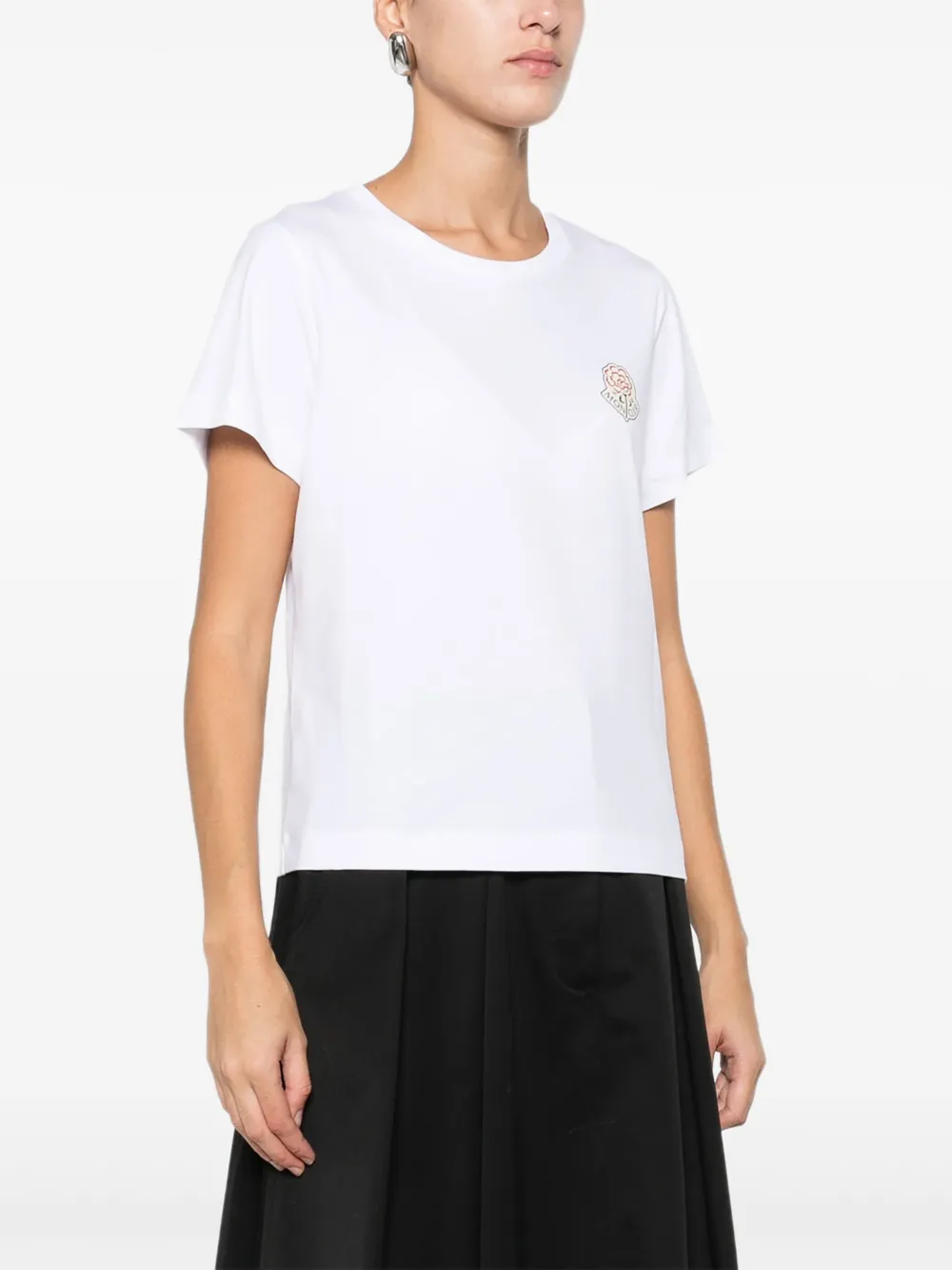 Moncler T-shirt met logodetail en ronde hals Wit
