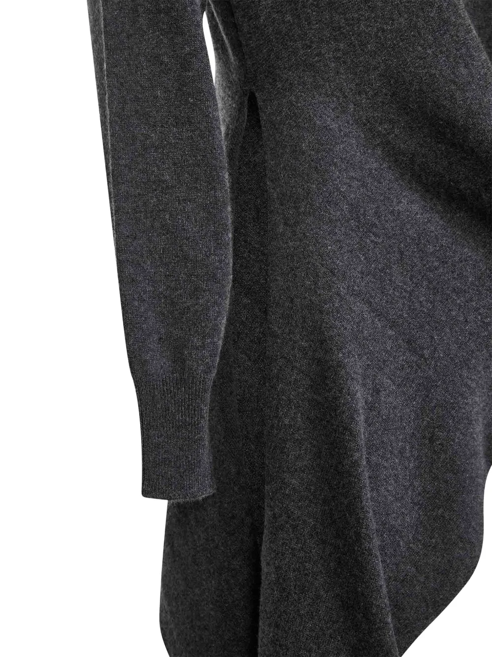 Uma Wang Grey Cashmere Knit Asymmetric Sweater In Gray