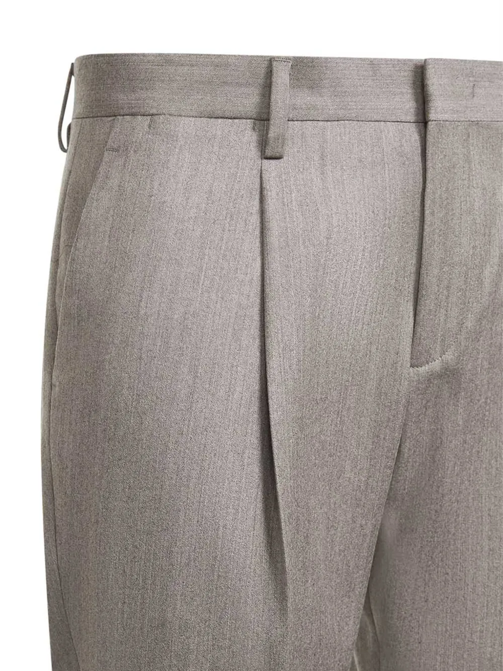 D4.0 Geplooide broek met omgeslagen pijpen Grijs