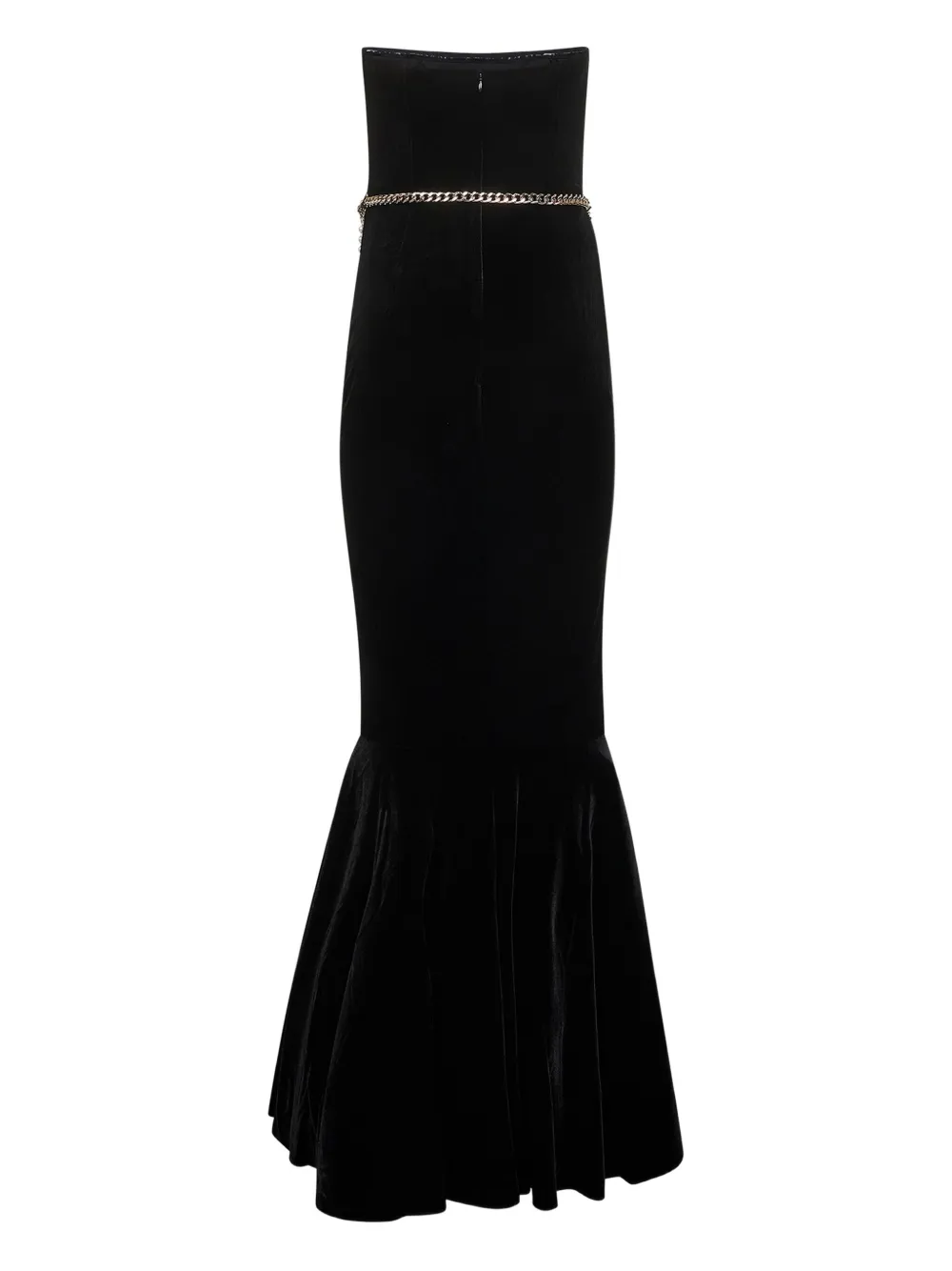 Self-Portrait chain-embellished velvet dress - Zwart