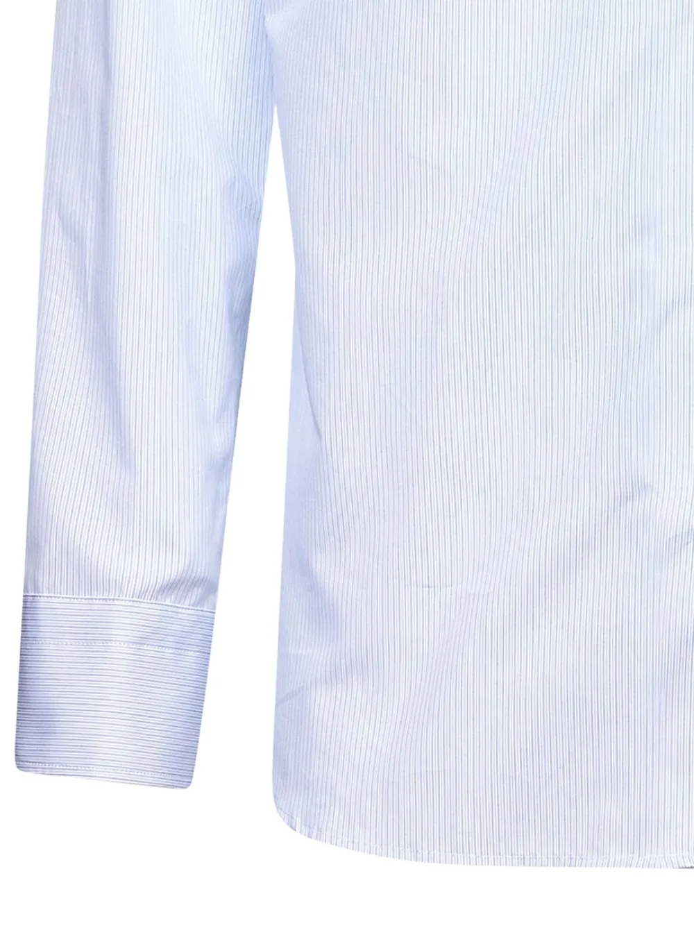 D4.0 Gestreept overhemd met knopen Blauw