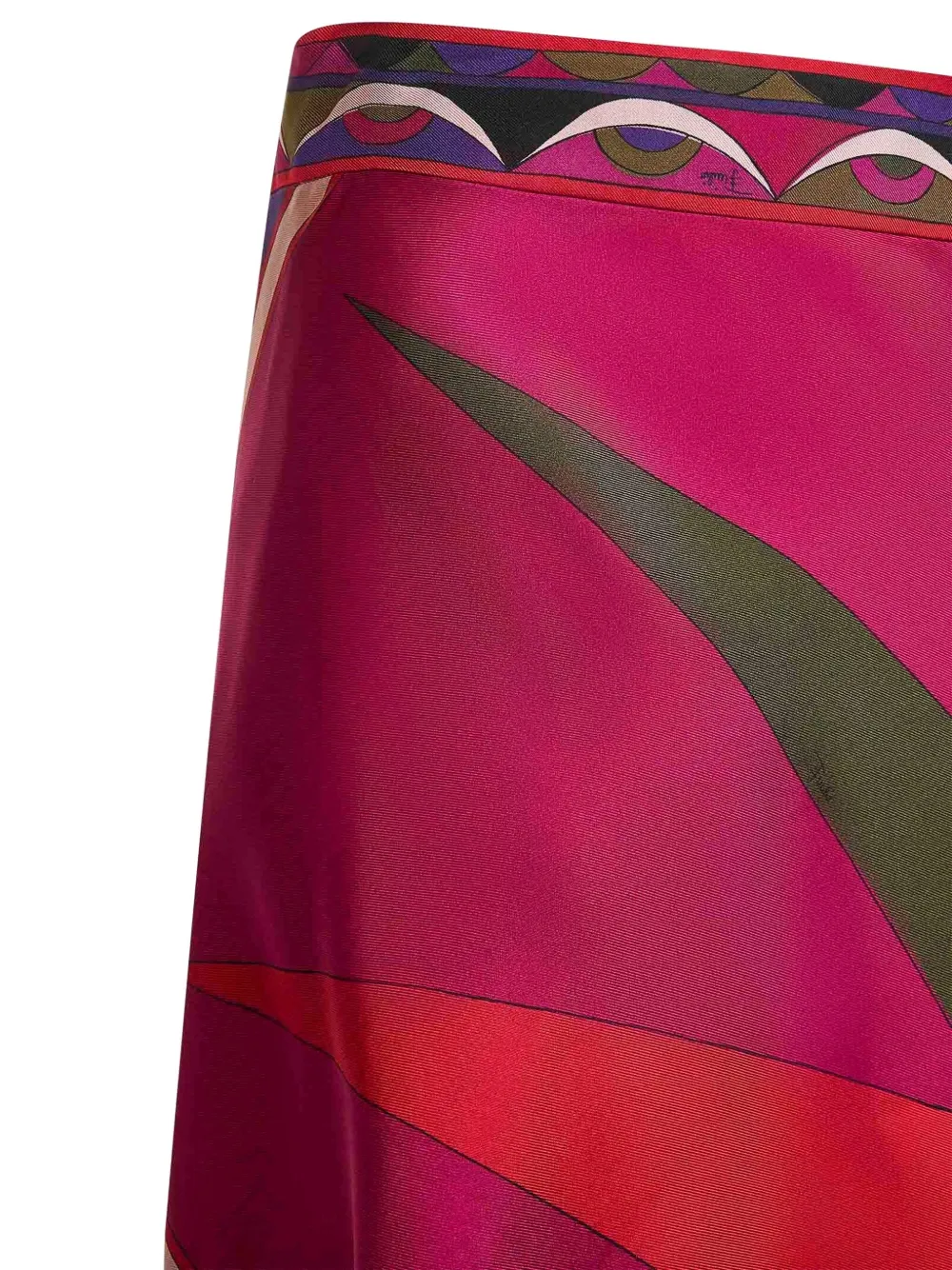 Pucci Hawaii-print Asymmetric-scarf Midi Skirt In Multi
