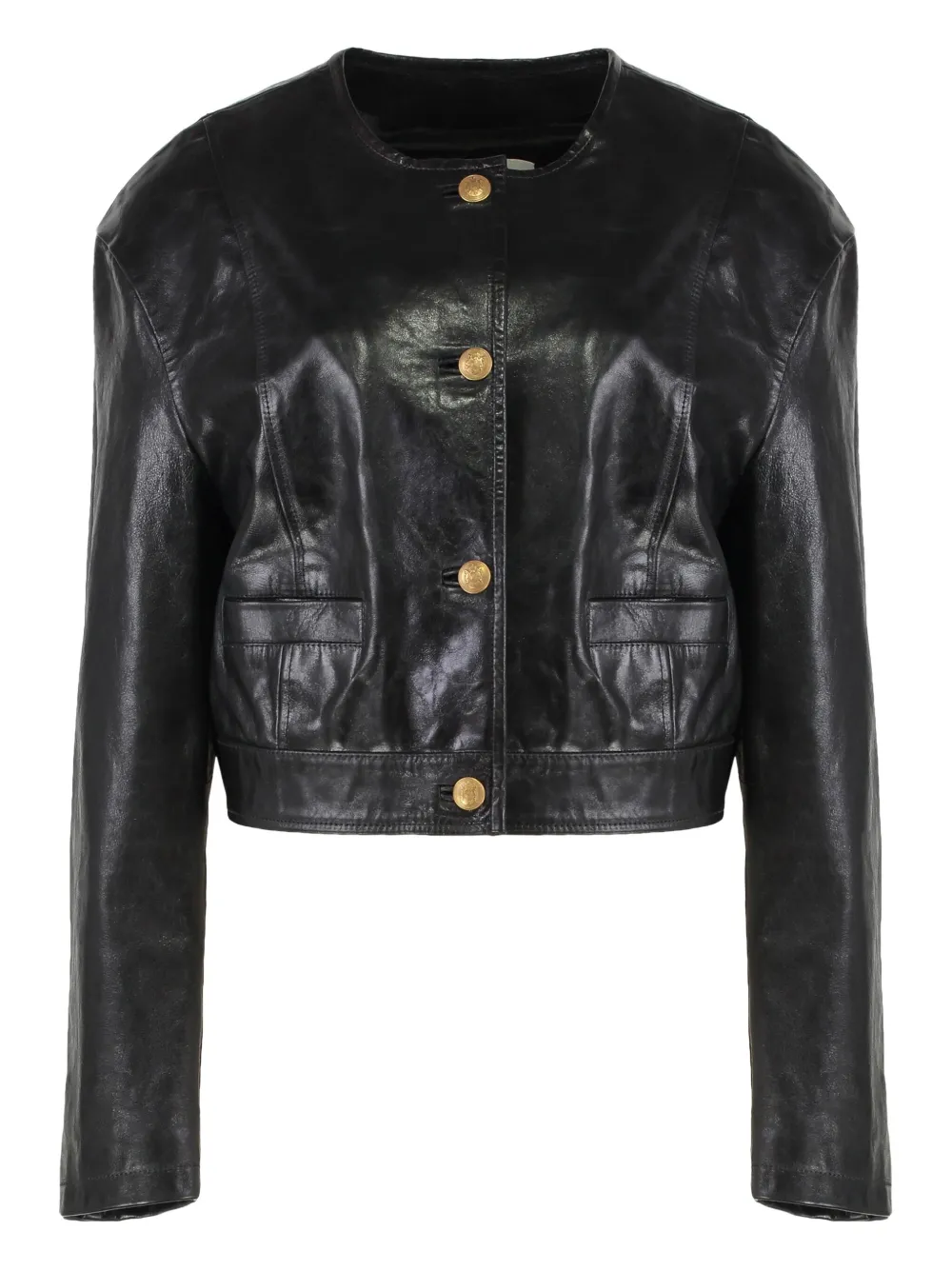 Halfboy buttonned leather jacket | negro | Image 1