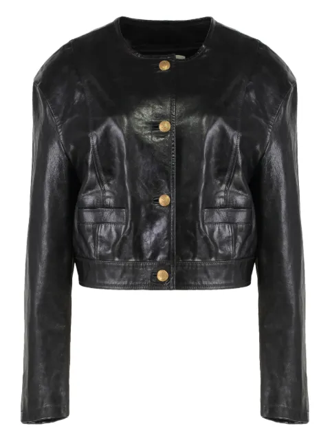 Halfboy buttonned leather jacket