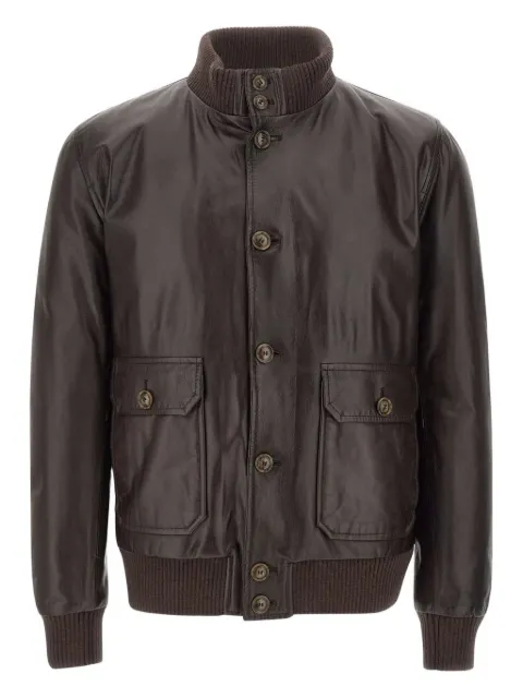 Barba Vermont ribbed leather jacket