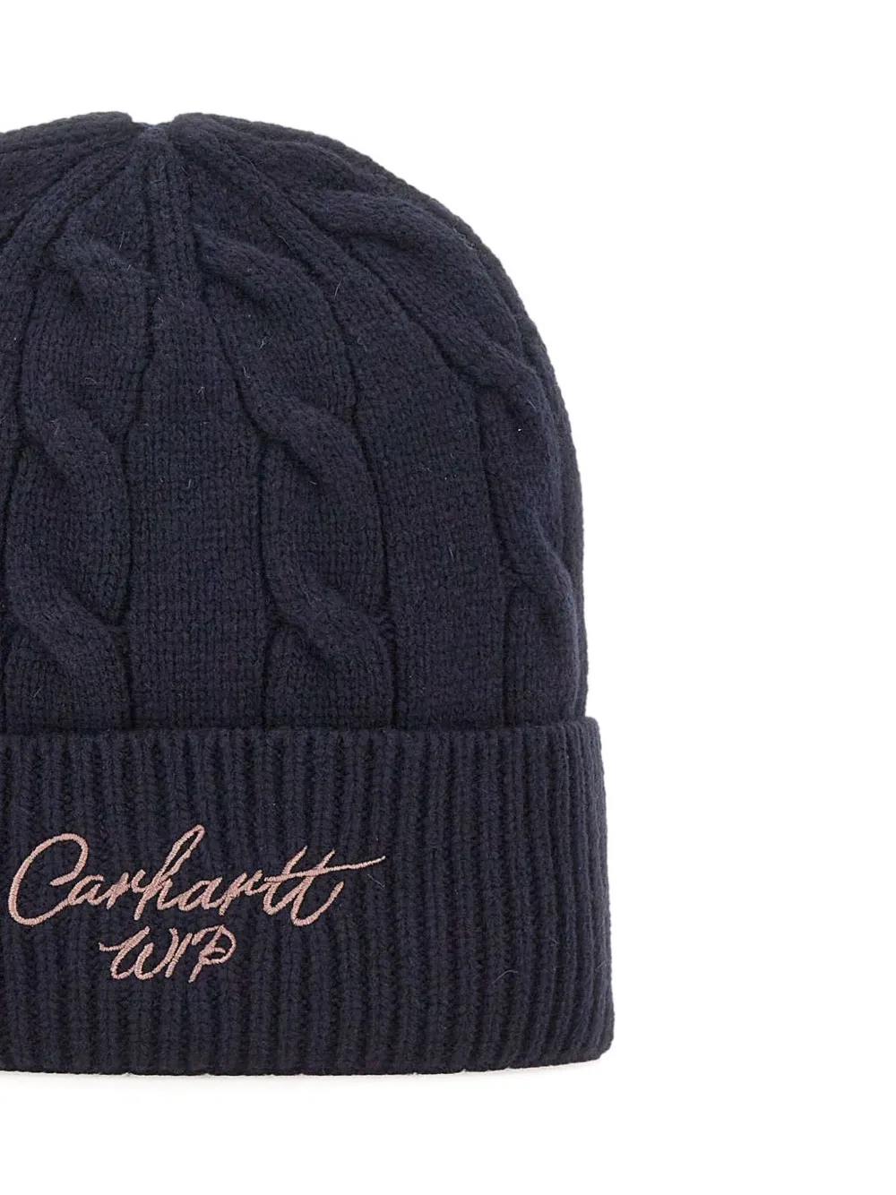 Carhartt WIP Kabelgebreide muts met geborduurd detail Blauw