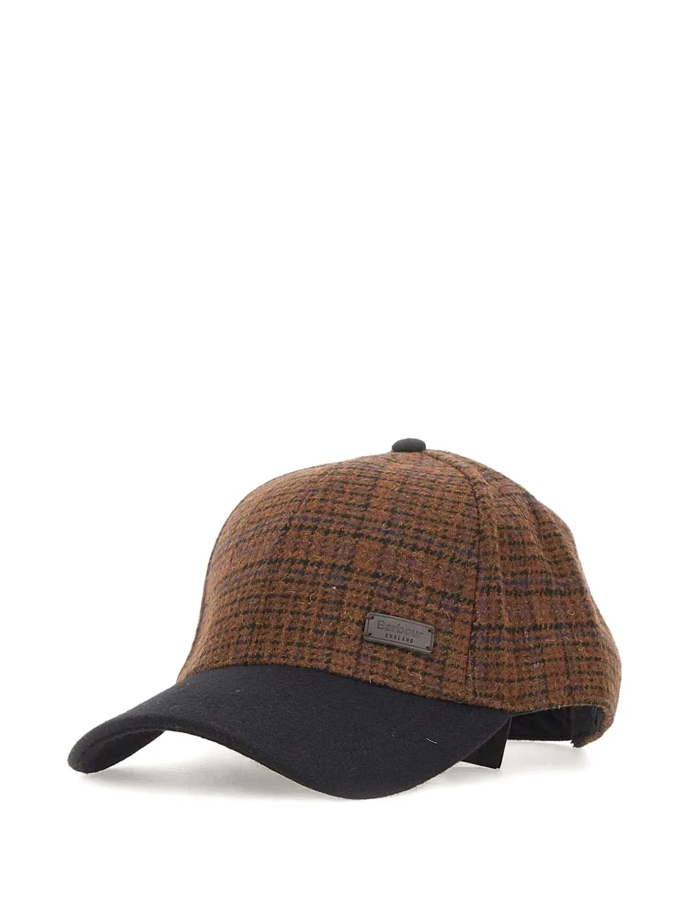 Barbour houndstooth-pattern panelled cap | Brown | Image 1