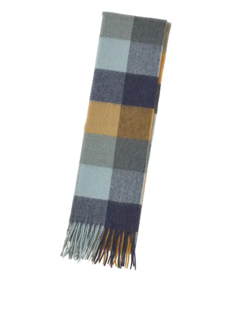 Barbour tattersall-pattern fringed-edges scarf