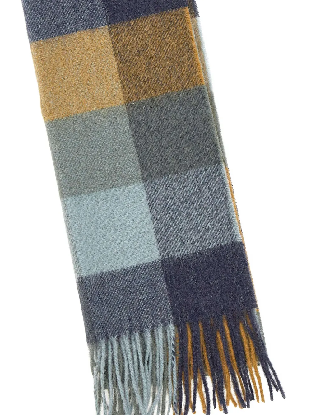 Barbour Tattersall sjaal met franje Blauw