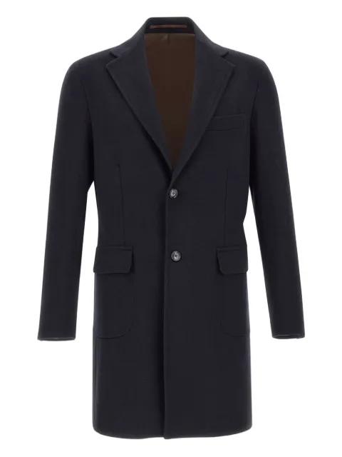 Barba flap-pocket half-belt coat