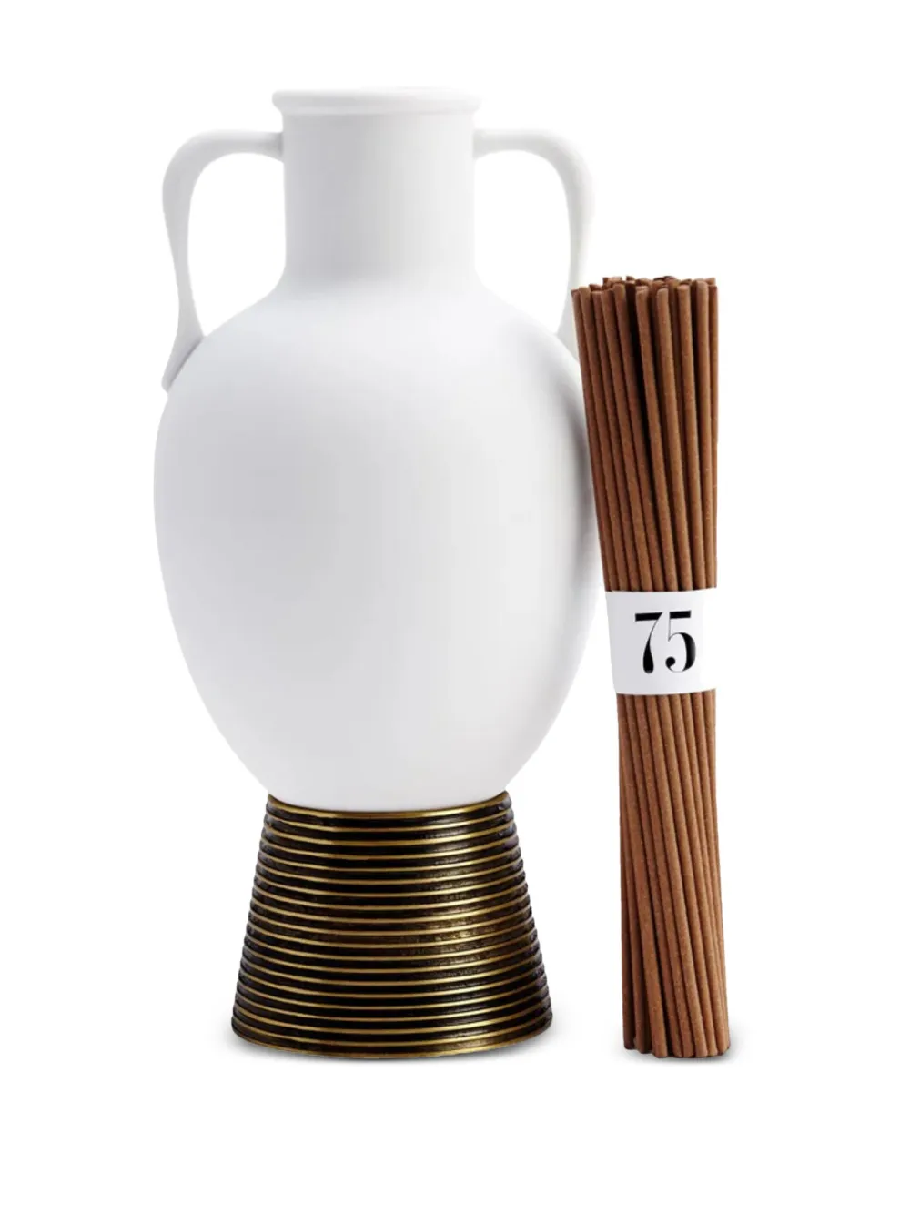 L'Objet ribbed handle incense holder | White | Image 1