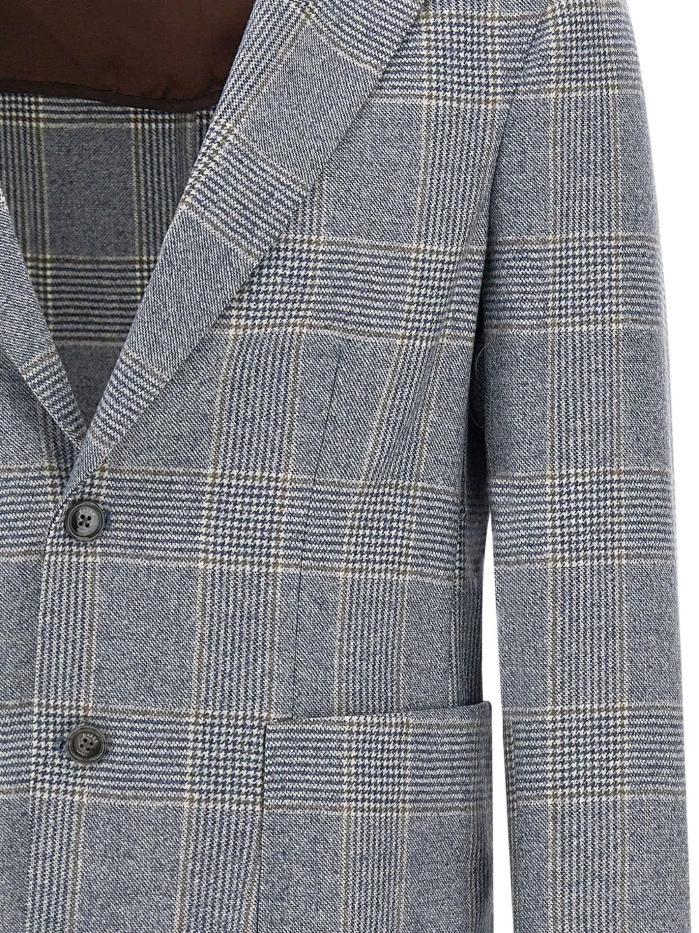 Barba Geruite blazer met twee knopen Grijs