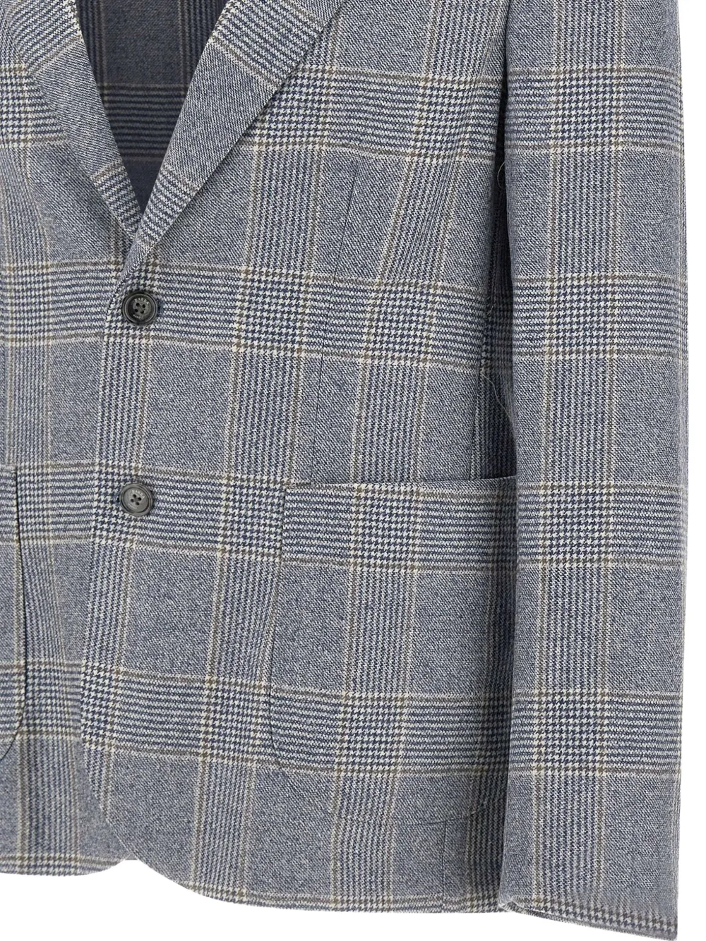 Barba Geruite blazer met twee knopen Grijs