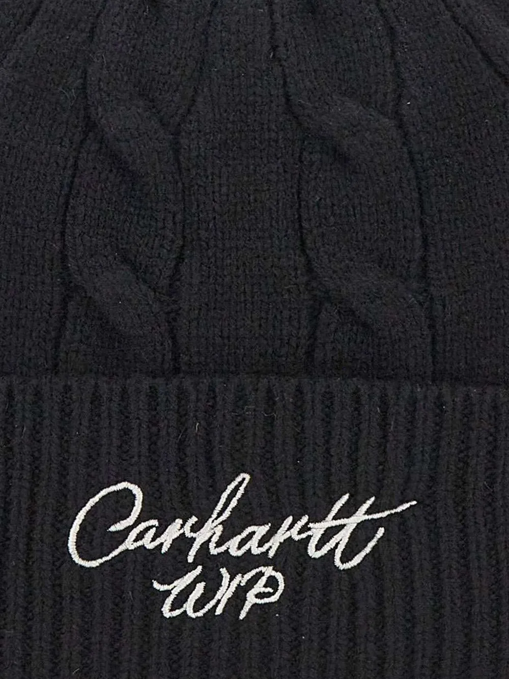 Carhartt WIP Cable muts met borduurwerk Zwart