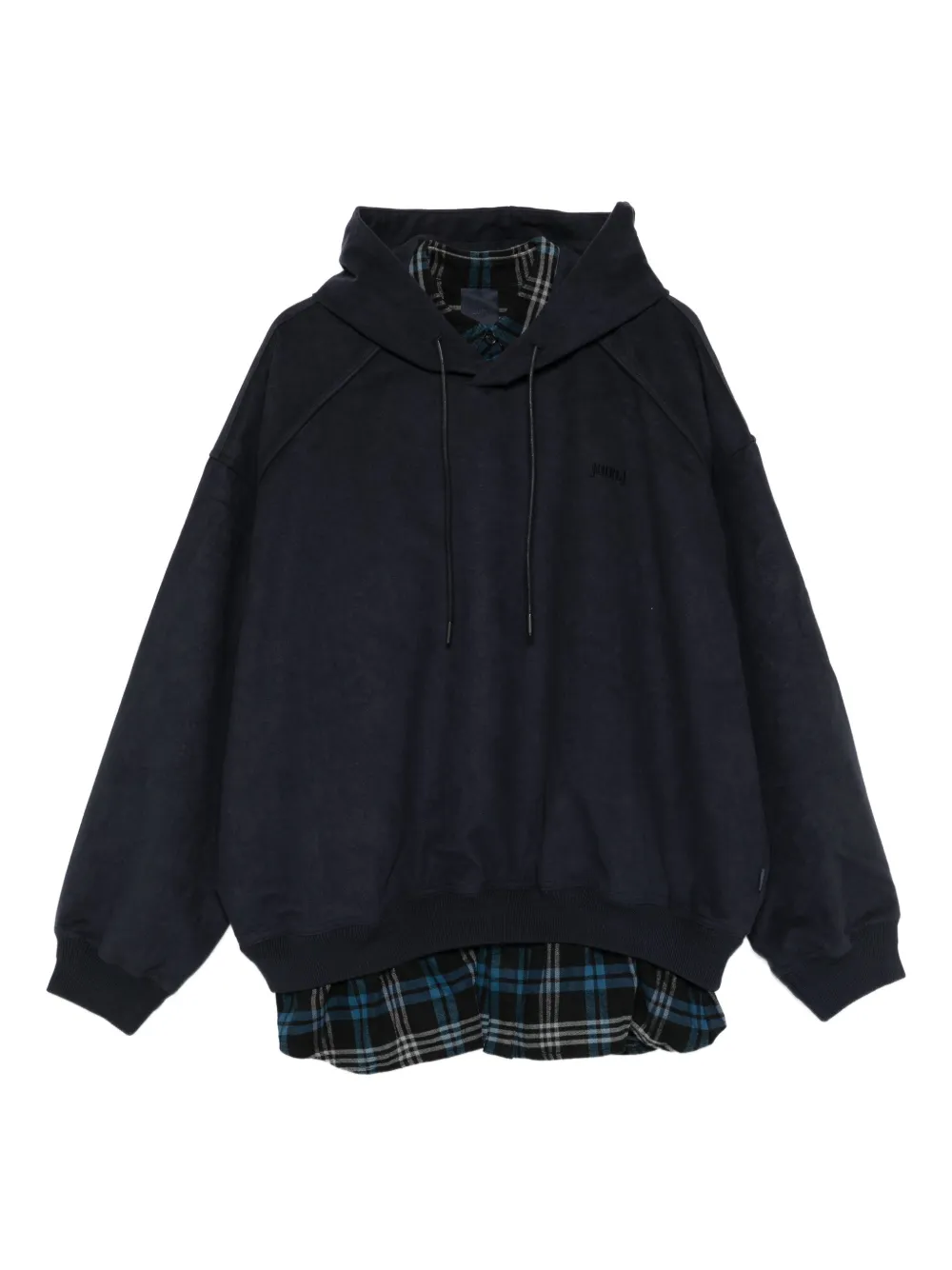 Juun.J logo-embroidered hoodie | Blue | Image 1