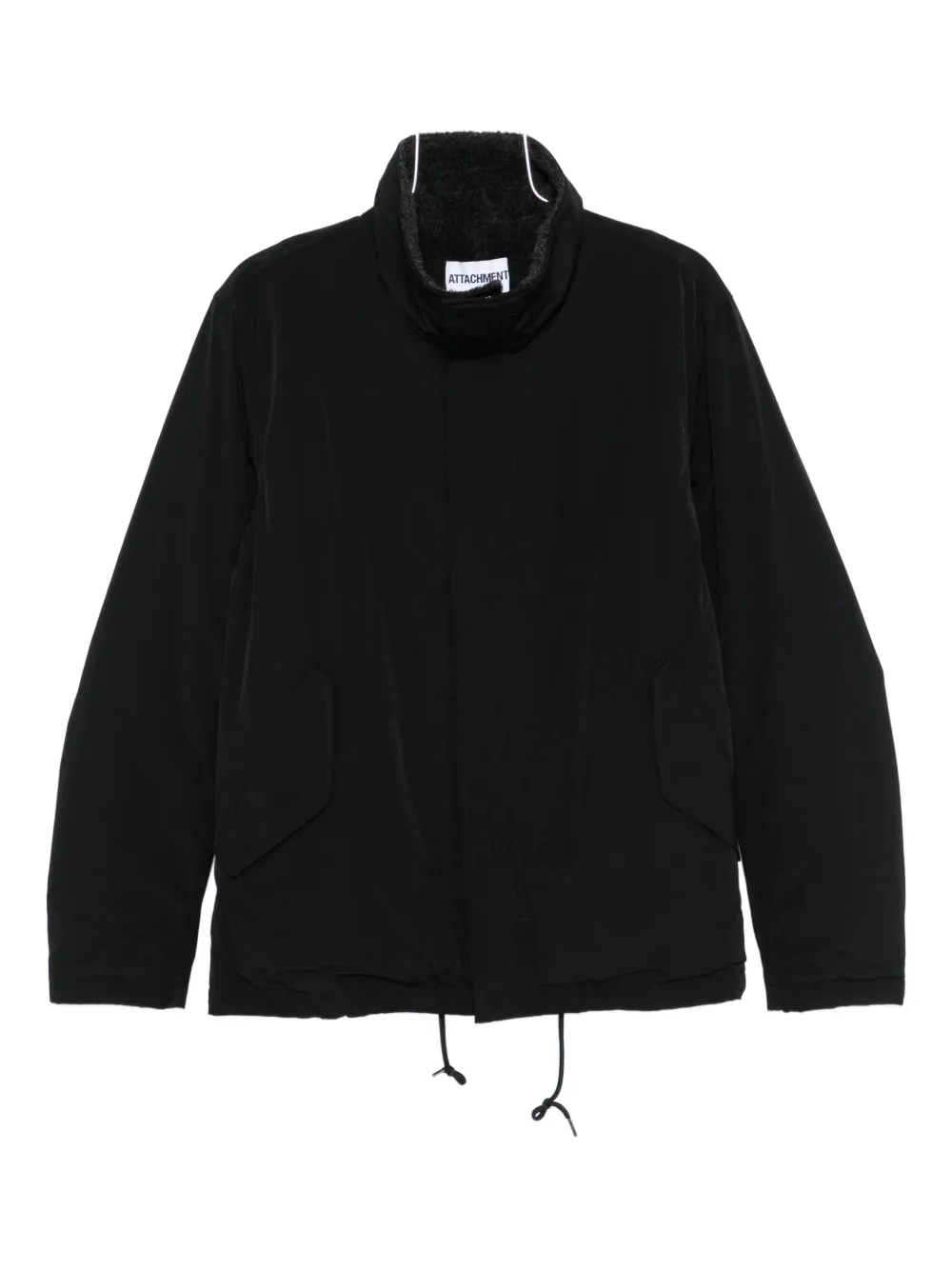 Attachment High-neck Lightweight Jacket In Black