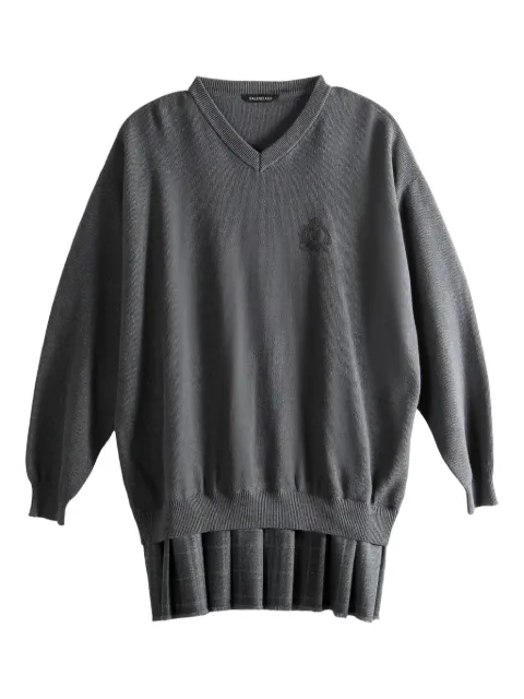 Balenciaga V-neck pleated dress