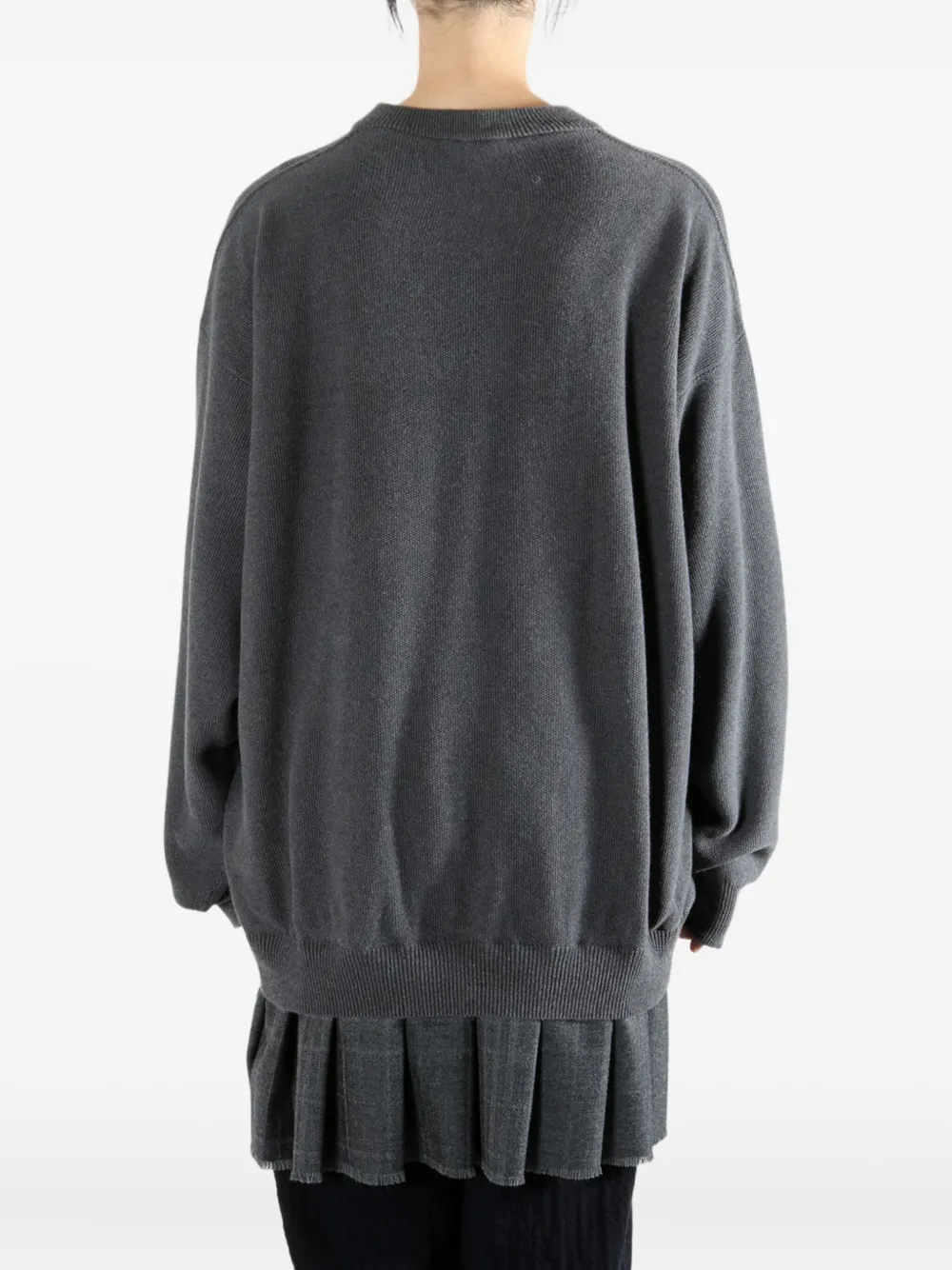 Balenciaga Long Sleeve Layered Sweater Dress In Gray