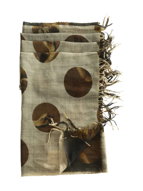 Uma Wang polka-dot fringed scarf