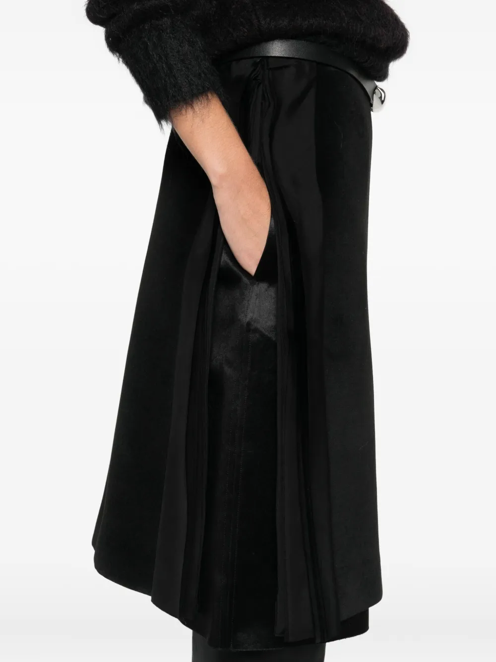 Jil Sander Layered Straight Skirt In Black