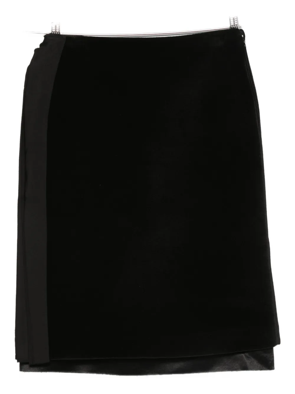 Jil Sander Layered Straight Skirt In Black