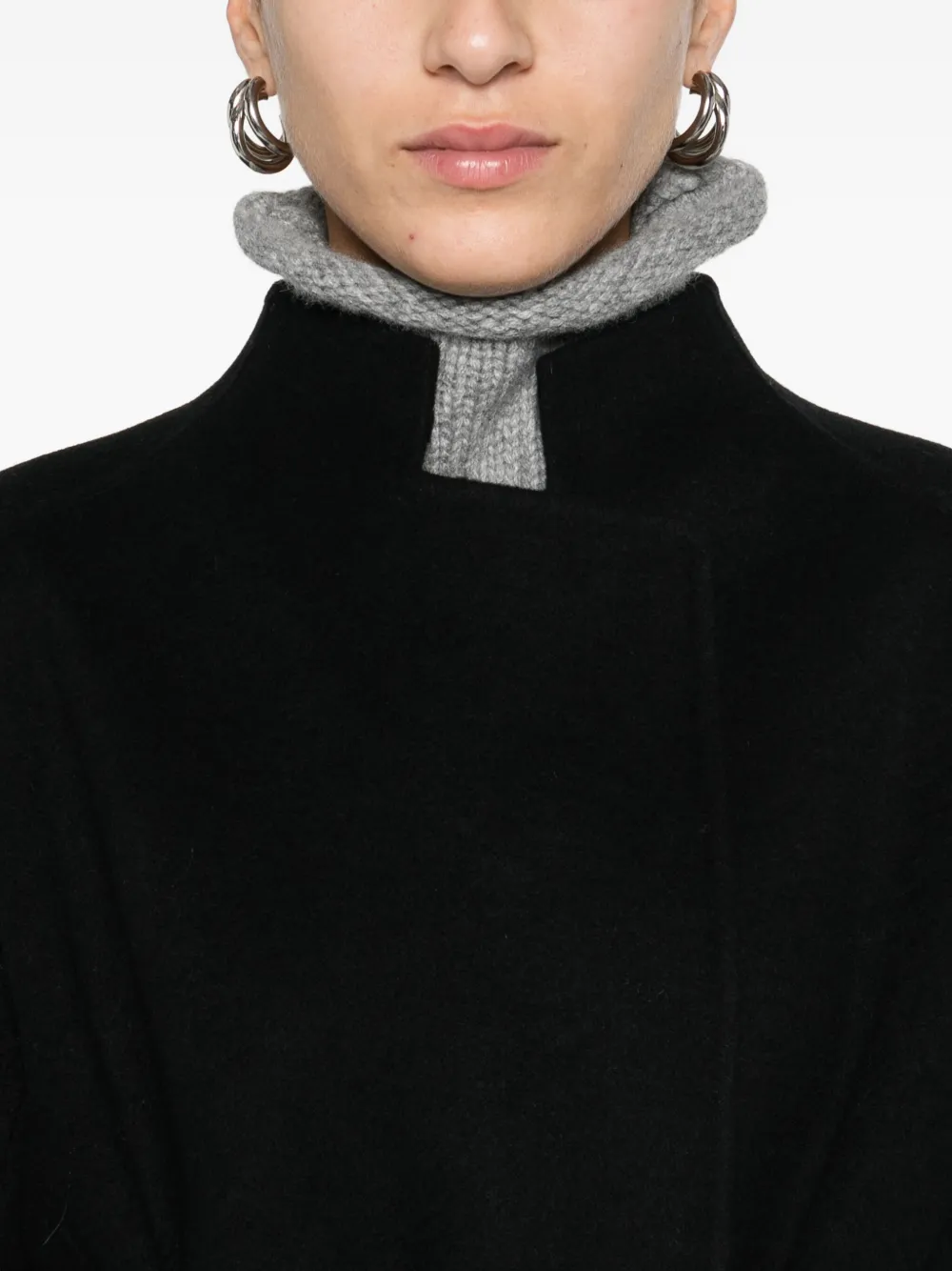 Khaite Belted Wool Coat In Black