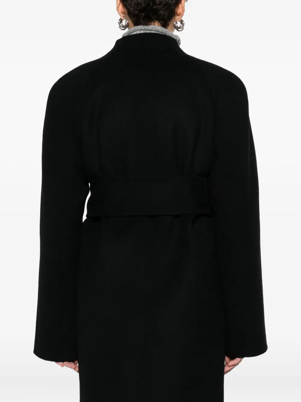 Khaite Belted Wool Coat In Black
