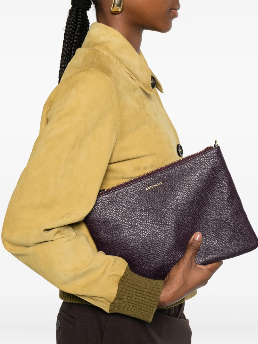 Coccinelle Leren crossbodytas Paars