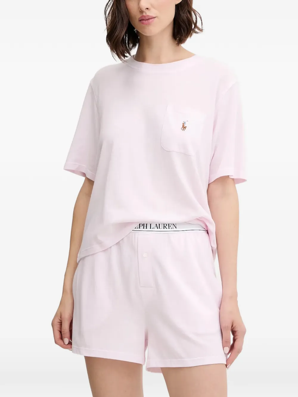 Polo Ralph Lauren Pyjama met logo en zak Roze